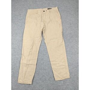 Rag & Bone Pants Mens 33 Beige Linen Pleated Chino Tapered Casual Lightweight